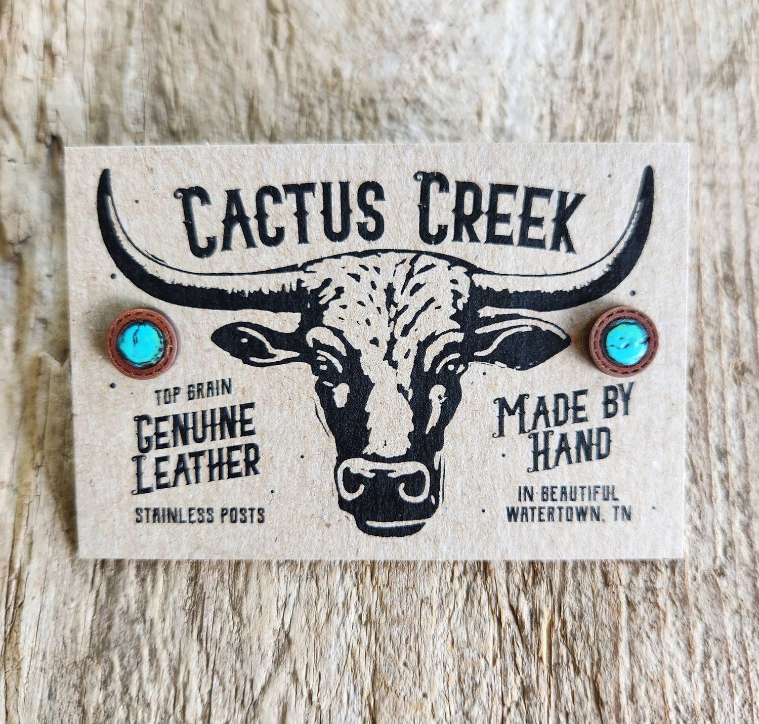 Tanya Turquoise Leather Earrings
