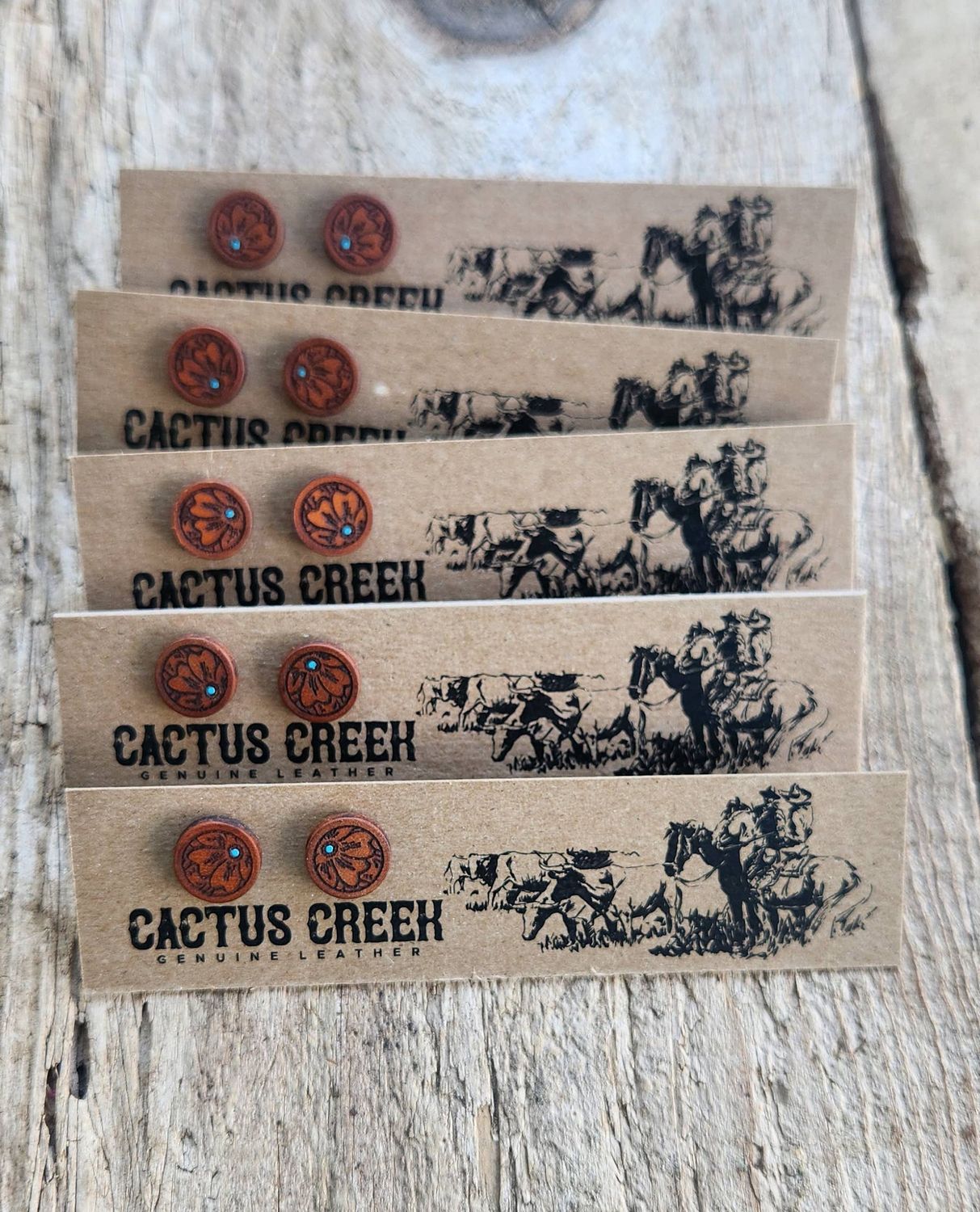 Mini Millie Handmade Genuine Leather Stud Earrings