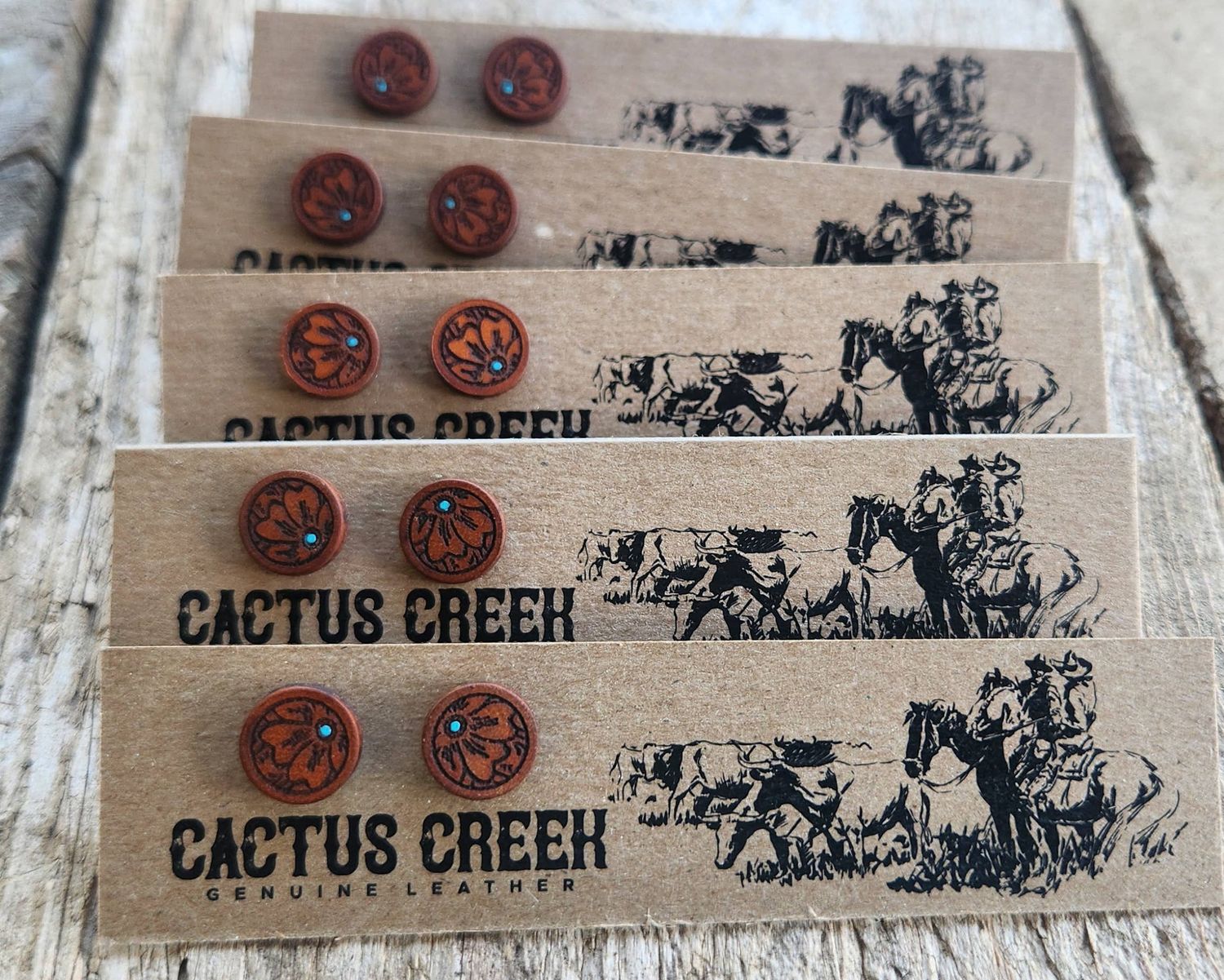 Mini Millie Handmade Genuine Leather Stud Earrings