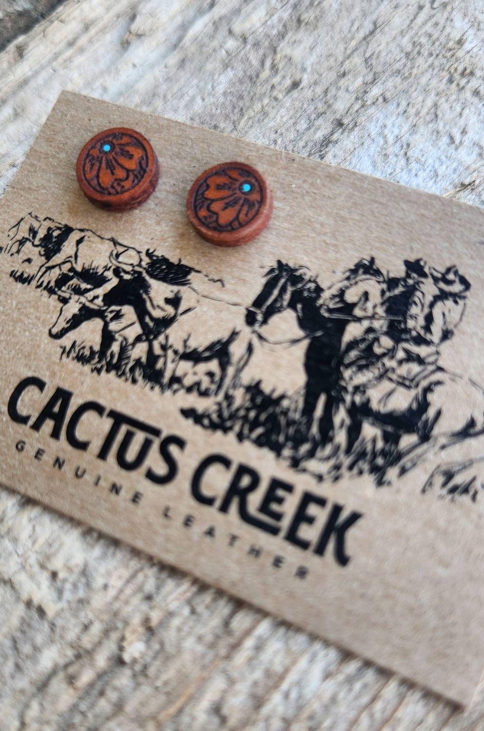 Mini Millie Handmade Genuine Leather Stud Earrings