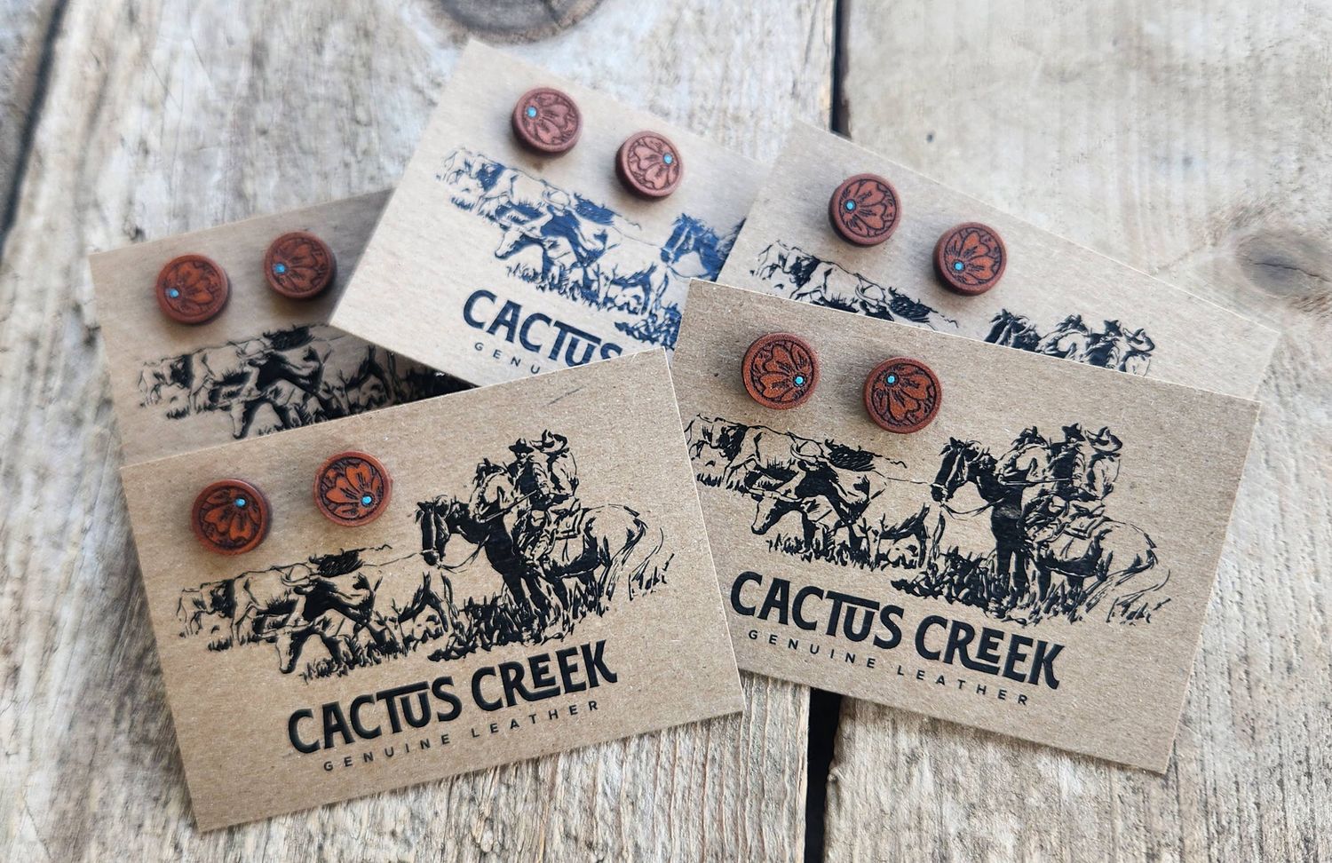Mini Millie Handmade Genuine Leather Stud Earrings