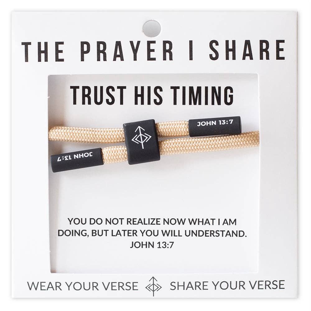 TRUST HIS TIMING Christian Cord Bracelet | Father's Day