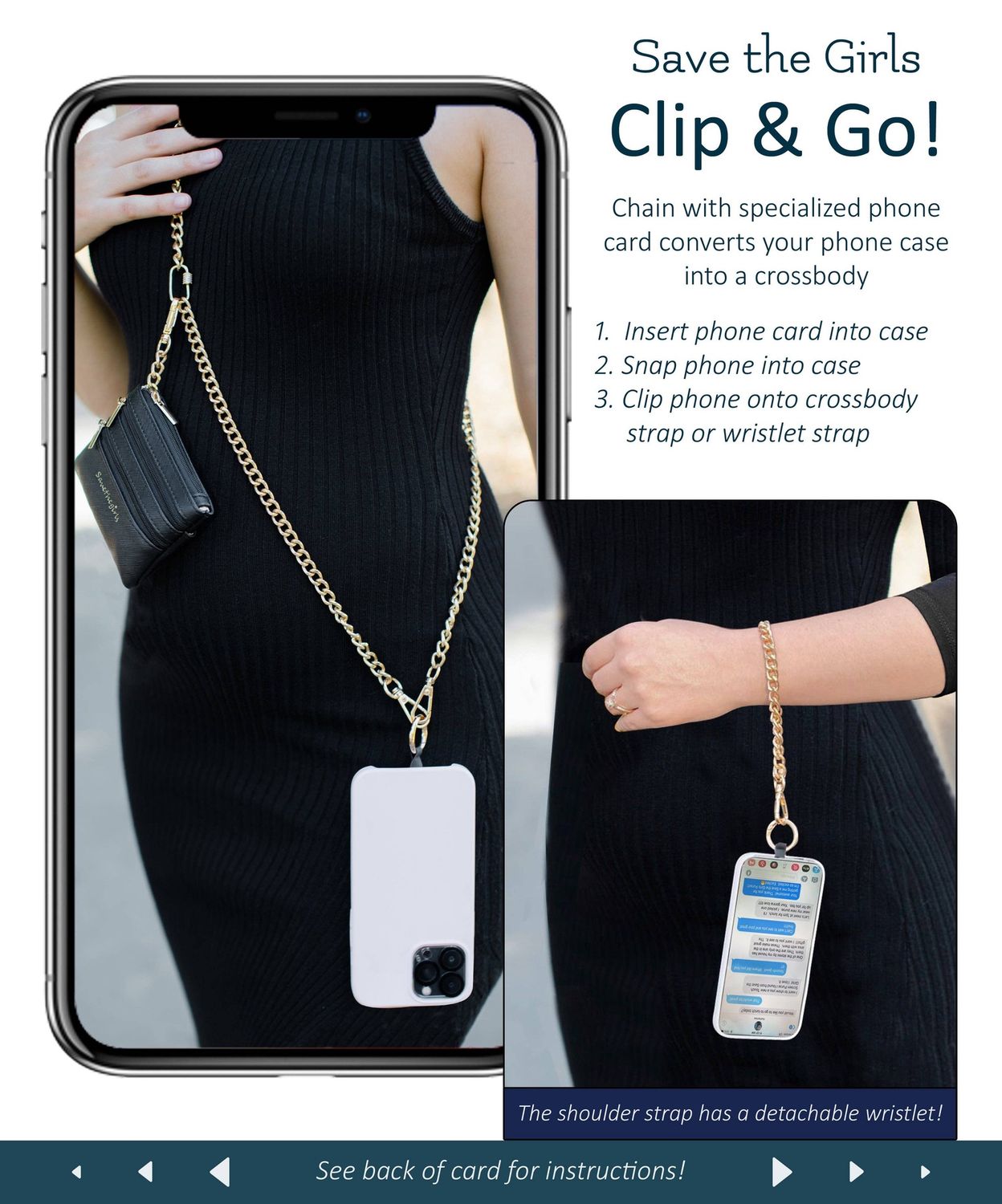 Clip &amp; Go Chain w/Zippered Pouch