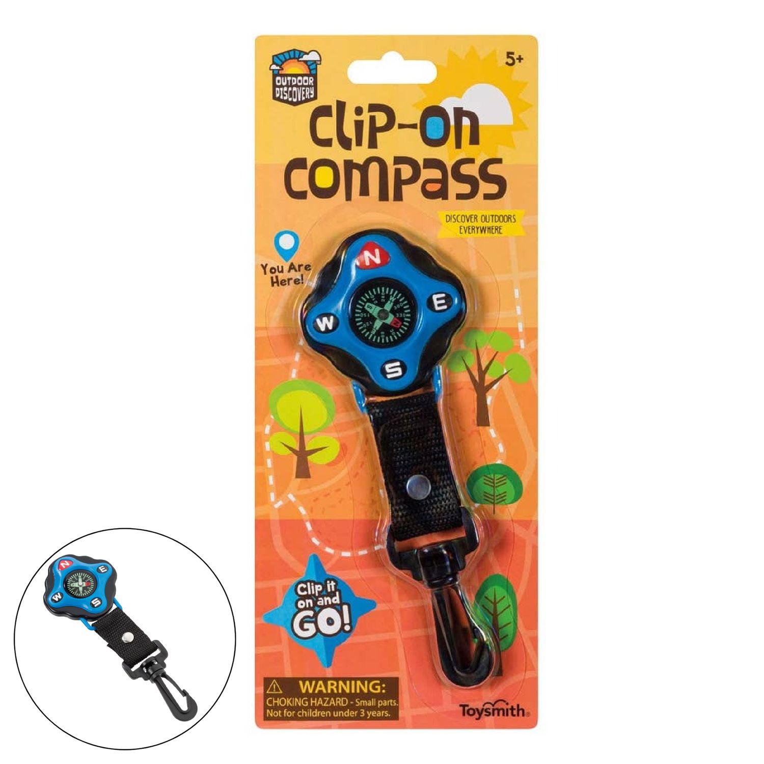 Outdoor Discovery Backyard Exploration Clip-On Compass
