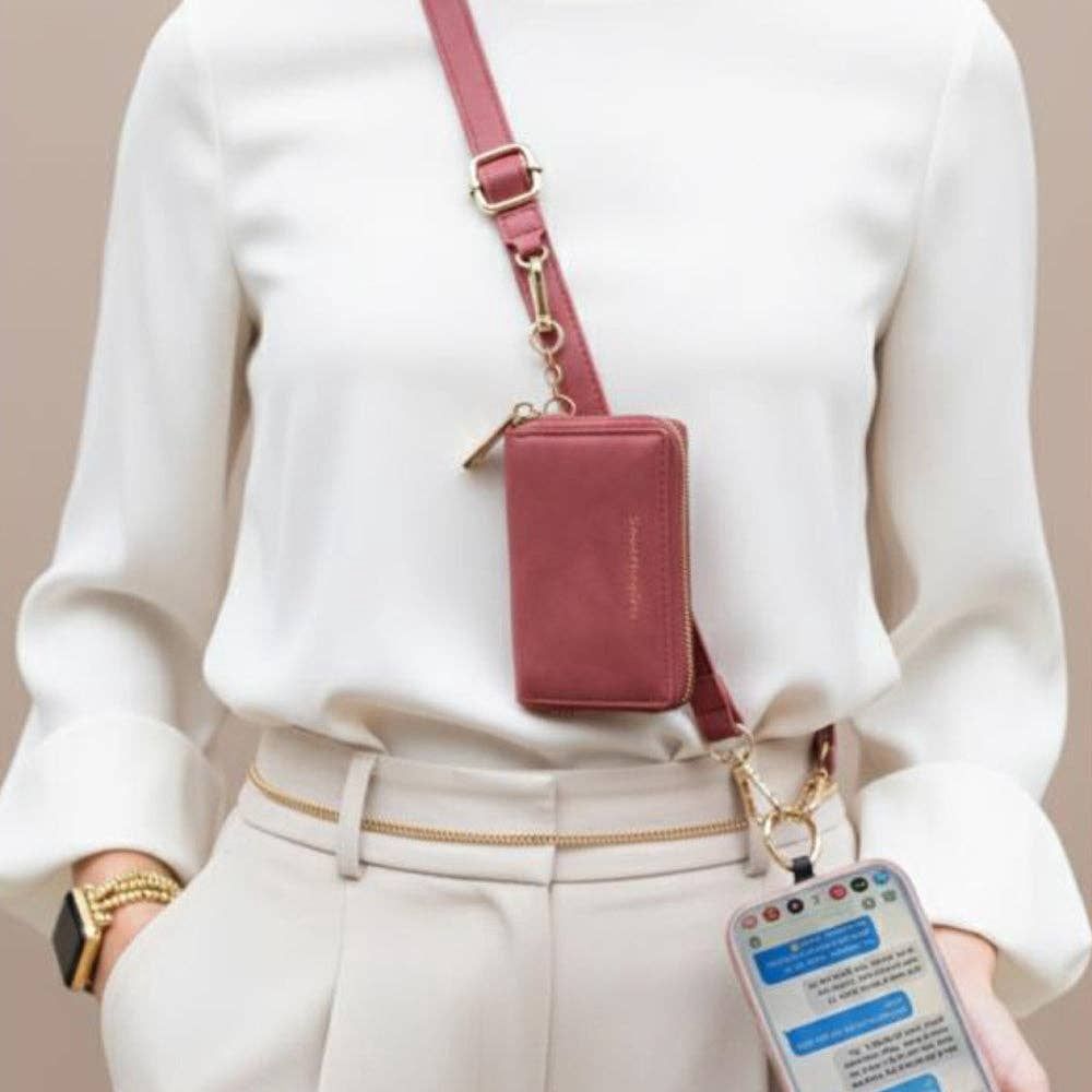 Clip &amp; Go Strap w/Pouch Brushed Vegan Leather