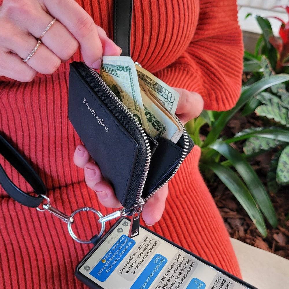 Clip &amp; Go Strap w/Pouch Brushed Vegan Leather