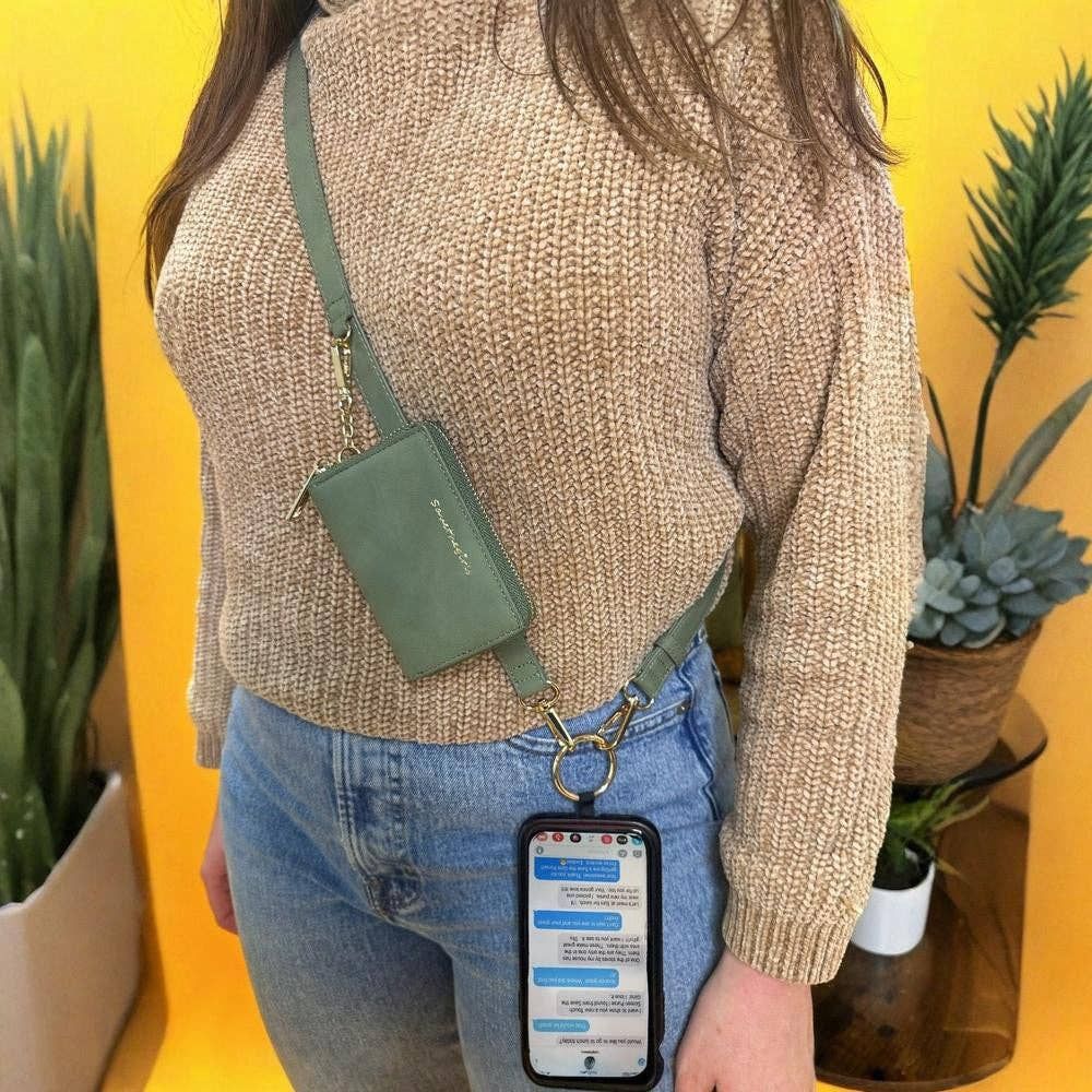 Clip &amp; Go Strap w/Pouch Brushed Vegan Leather