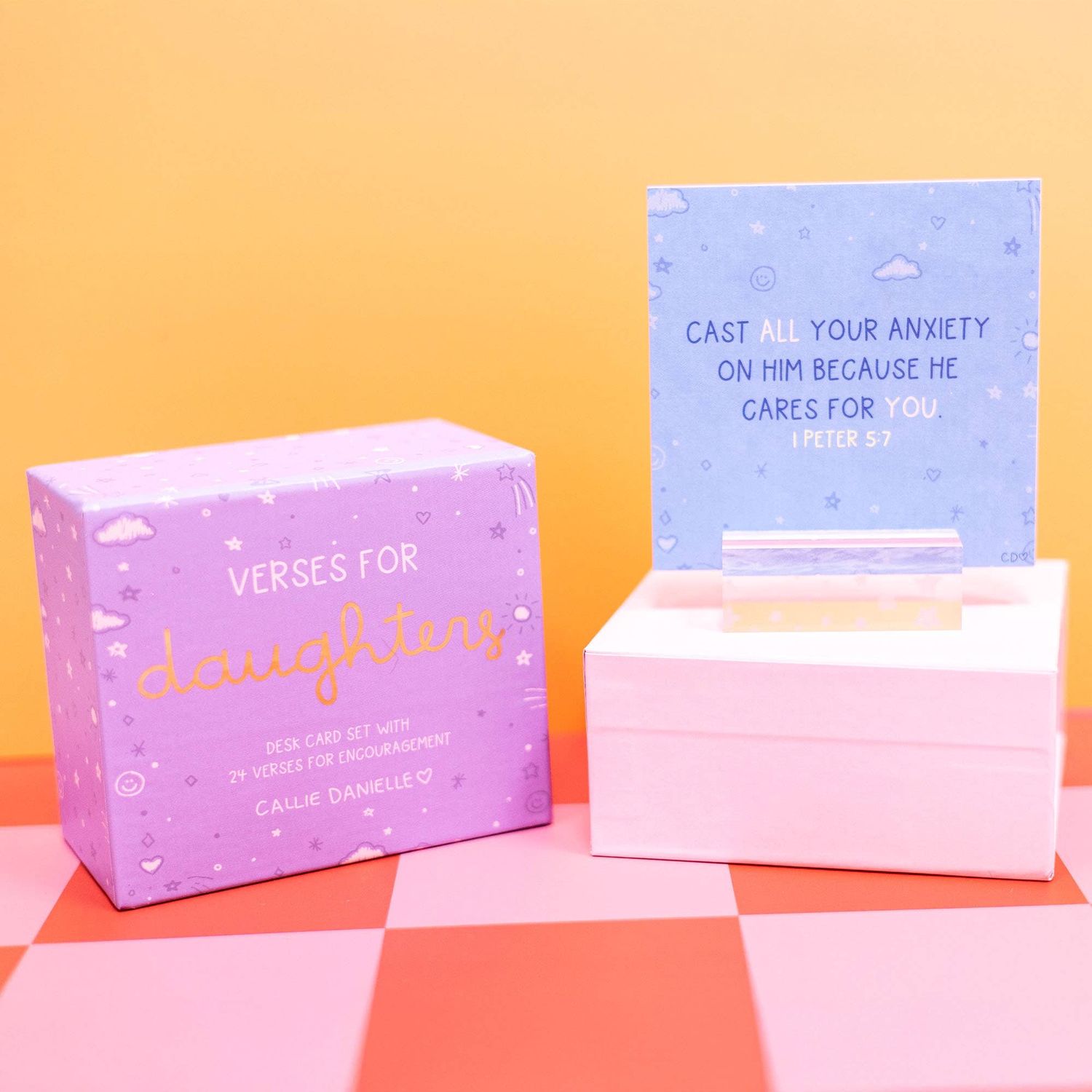 Verses for Daughters – Bible Verse Card Set + Display Stand