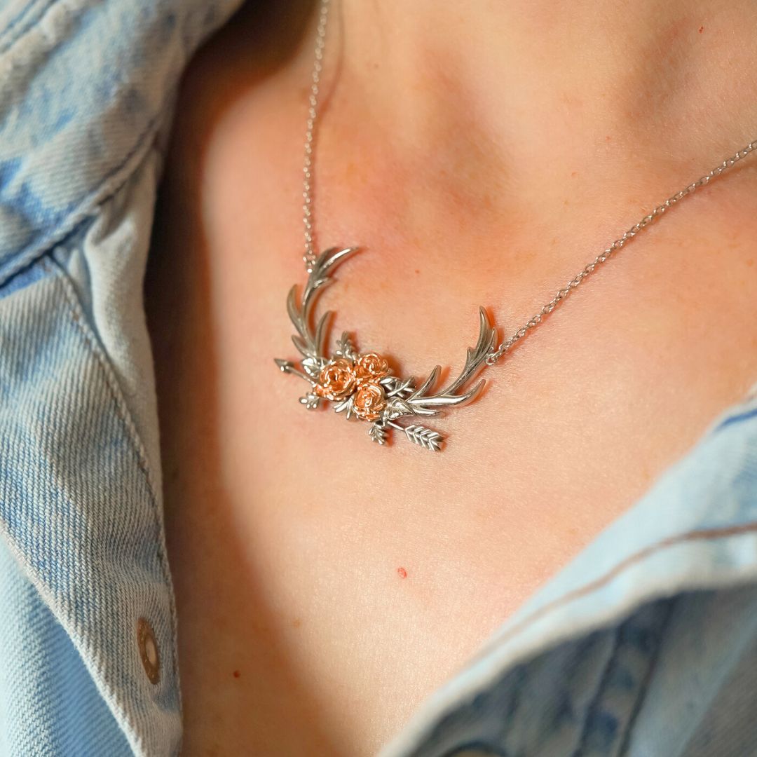 The Antler &amp; Floral Necklace