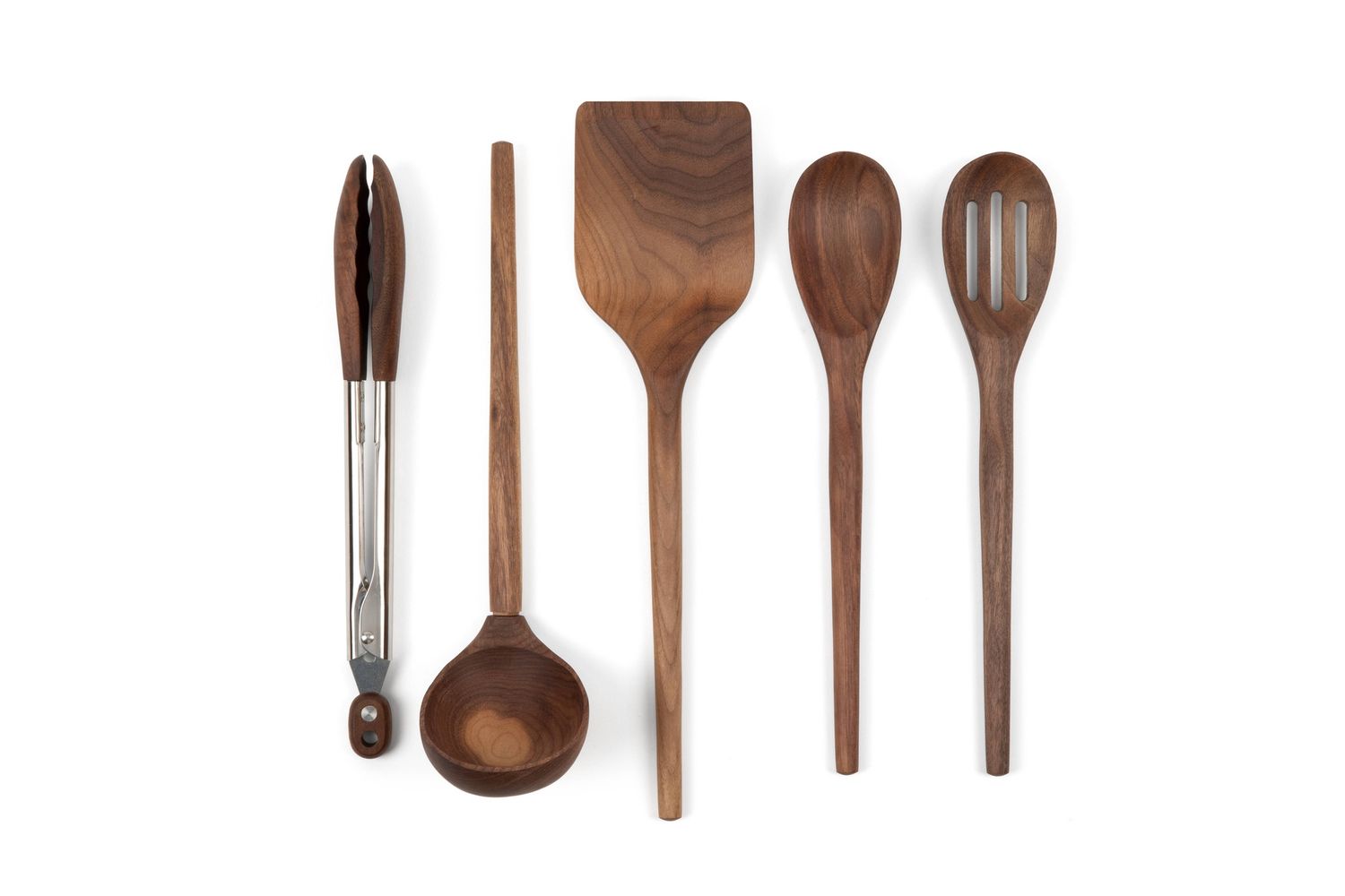 Walnut Wood Cooking Utensil Set – Nontoxic, Plastic free, Walnut Utensil Individuals: 5 Piece Set