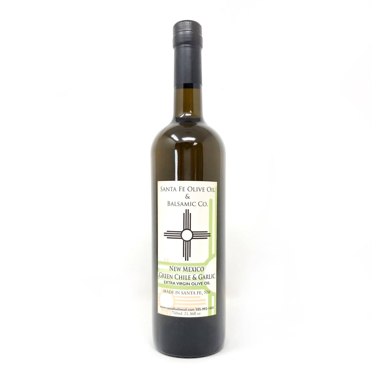 New Mexico Green Chile &amp; Garlic Olive Oil, Size: 750ml | 25.36oz