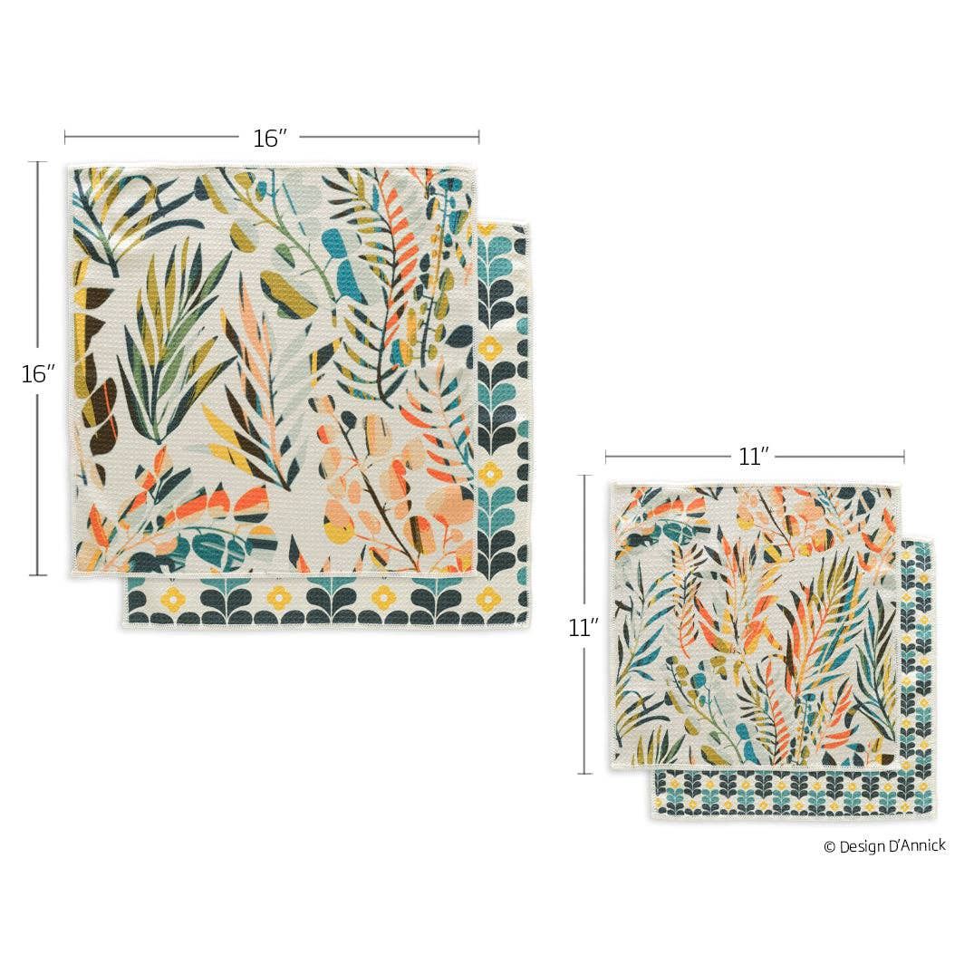 Colorful Leaves All Purpose Microfiber Towels, Set of 4