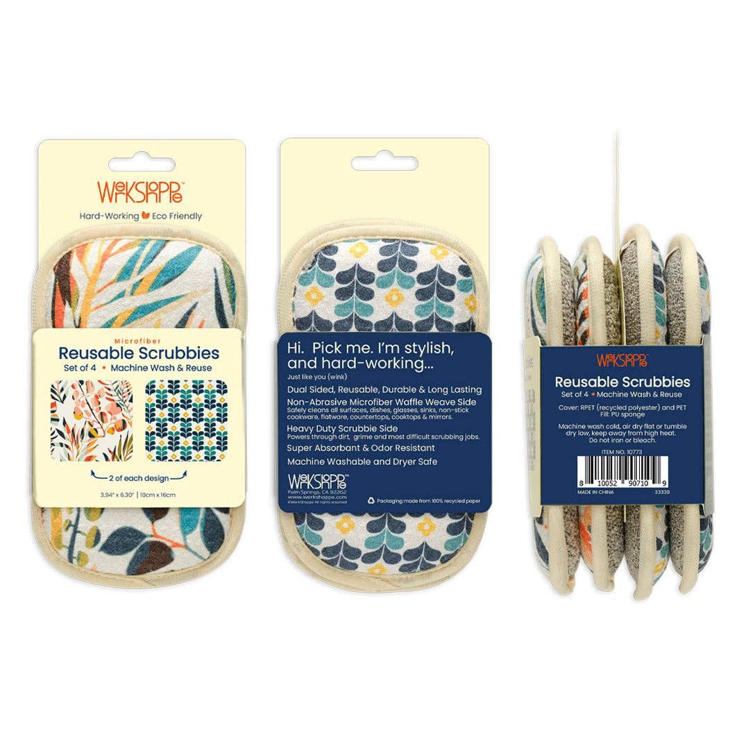 Colorful Leaves Reusable Scrubbies, Machine Washable