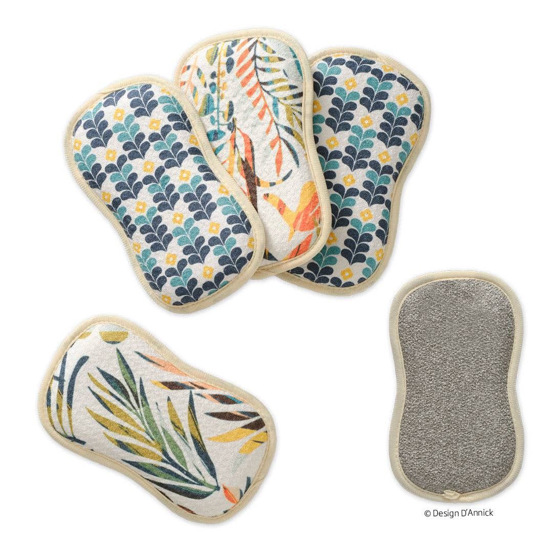 Colorful Leaves Reusable Scrubbies, Machine Washable