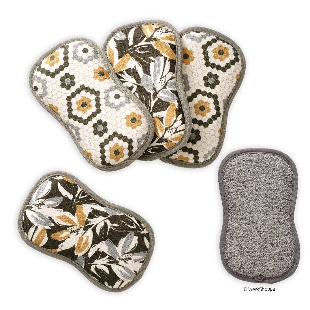 Leaf Tiles Scrubbie Set, Eco-friendly &amp; Machine Washable