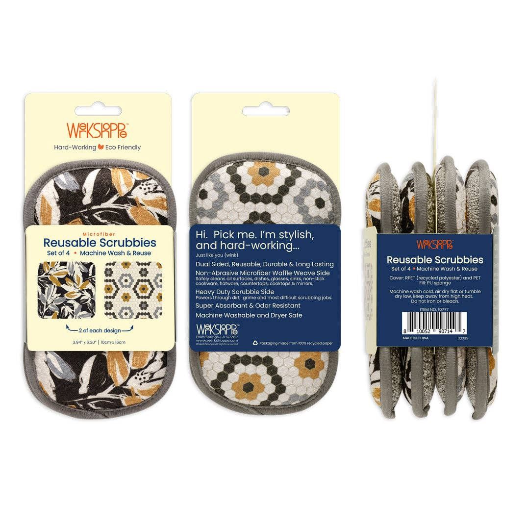 Leaf Tiles Scrubbie Set, Eco-friendly &amp; Machine Washable