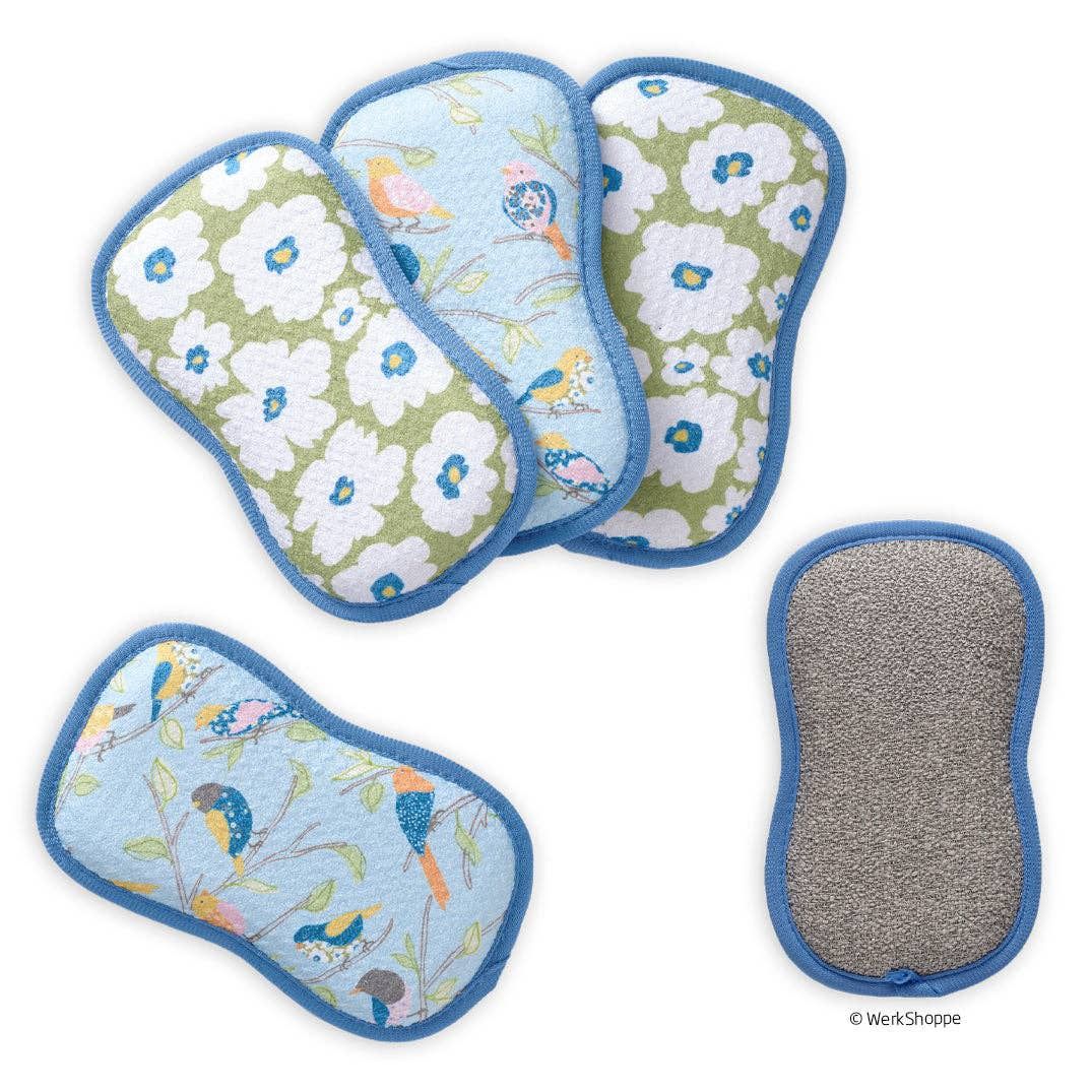 Floral Finch &amp; Friends Scrubbies, Super Absorbent, Quick Dry