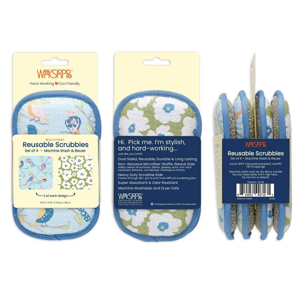 Floral Finch &amp; Friends Scrubbies, Super Absorbent, Quick Dry