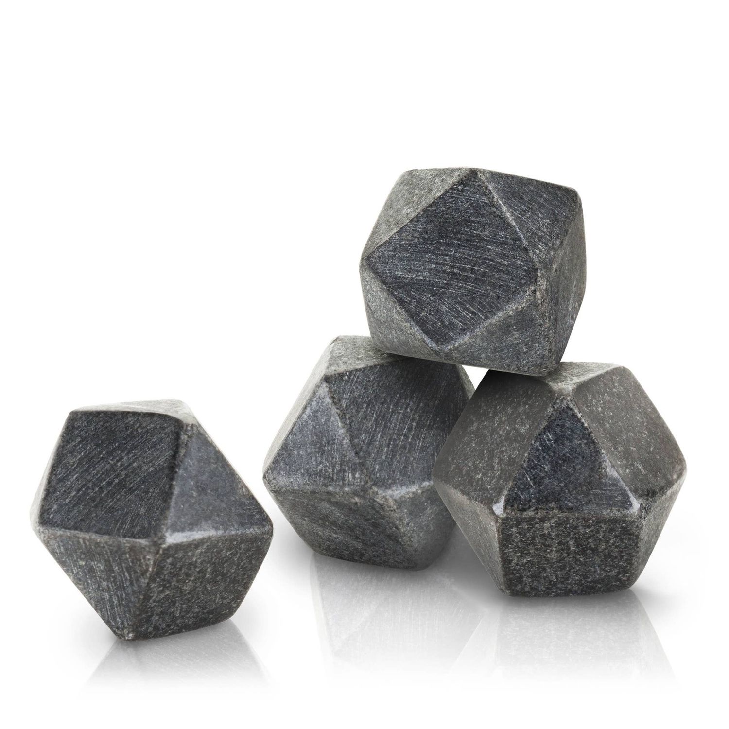 Glacier Rocks® Hexagonal Basalt Rock Ice Stones Set of 4