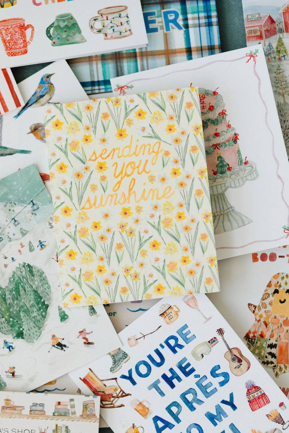 Sending Sunshine Daffodil Greeting Card, Floral Greeting