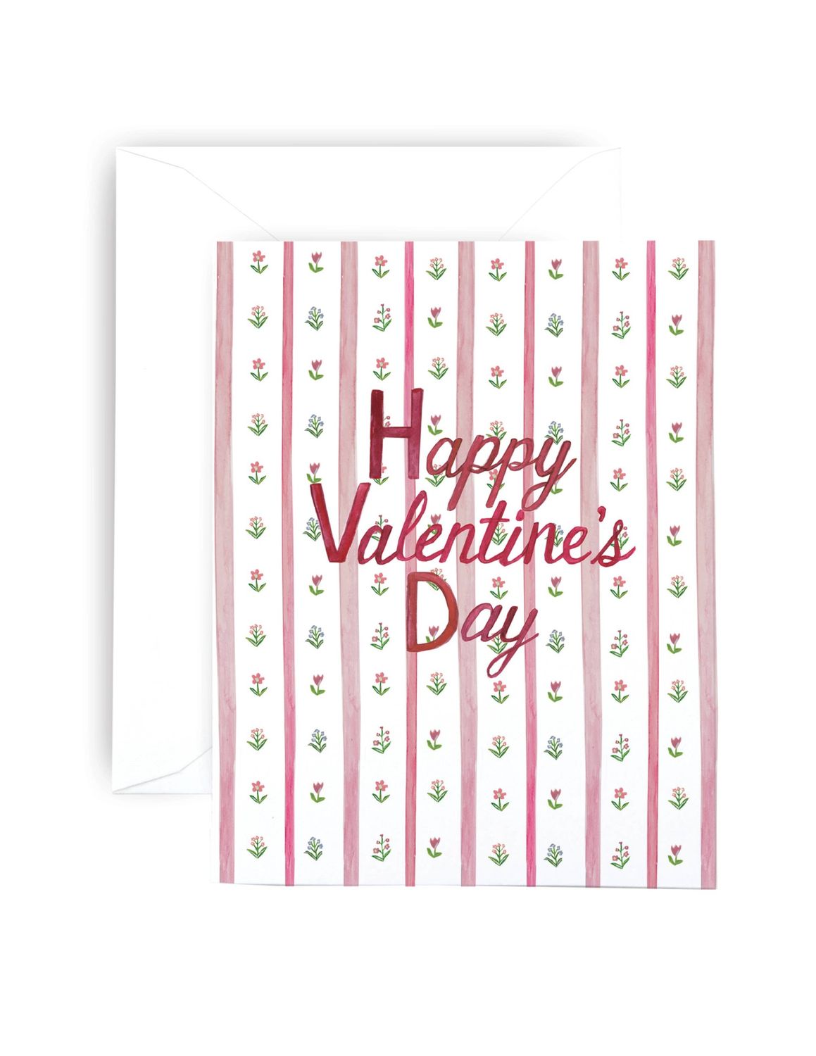 Striped Happy Valentine's Day Greeting Card