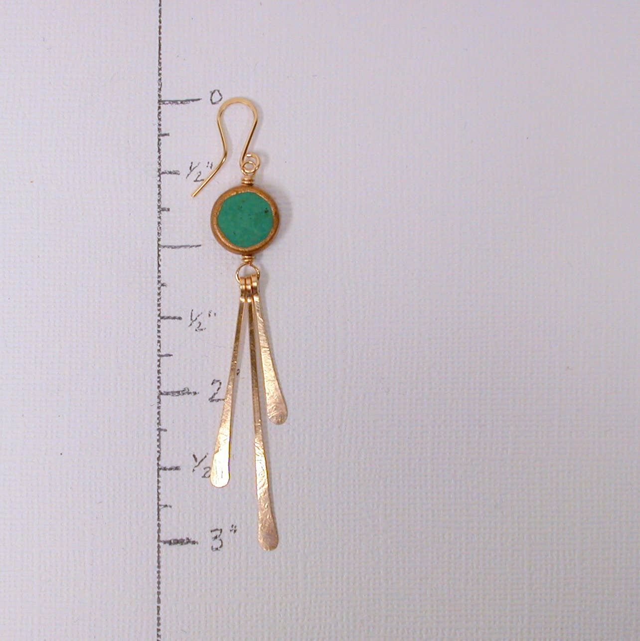 Turquoise Fringe Coin Earrings