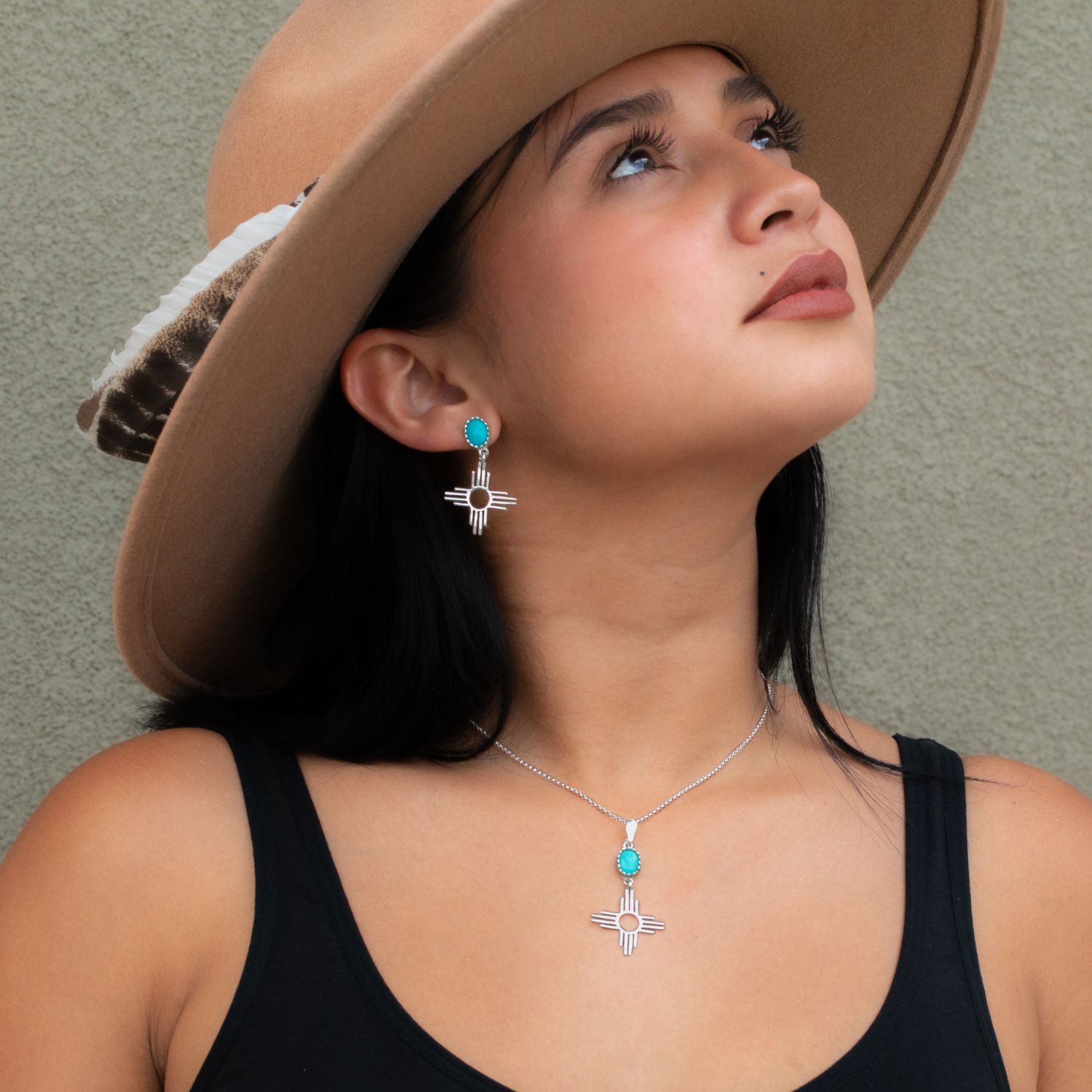 Enchantment Turquoise Zia Earrings