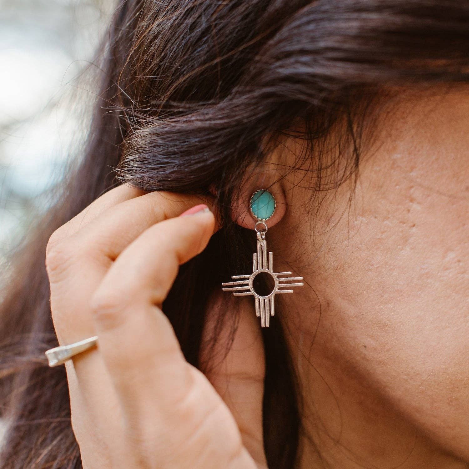 Enchantment Turquoise Zia Earrings