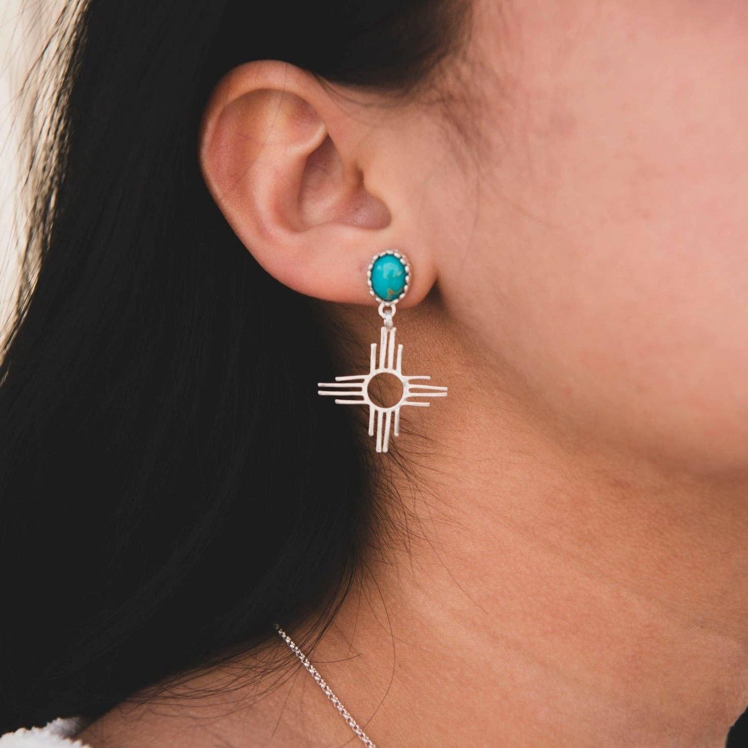 Enchantment Turquoise Zia Earrings