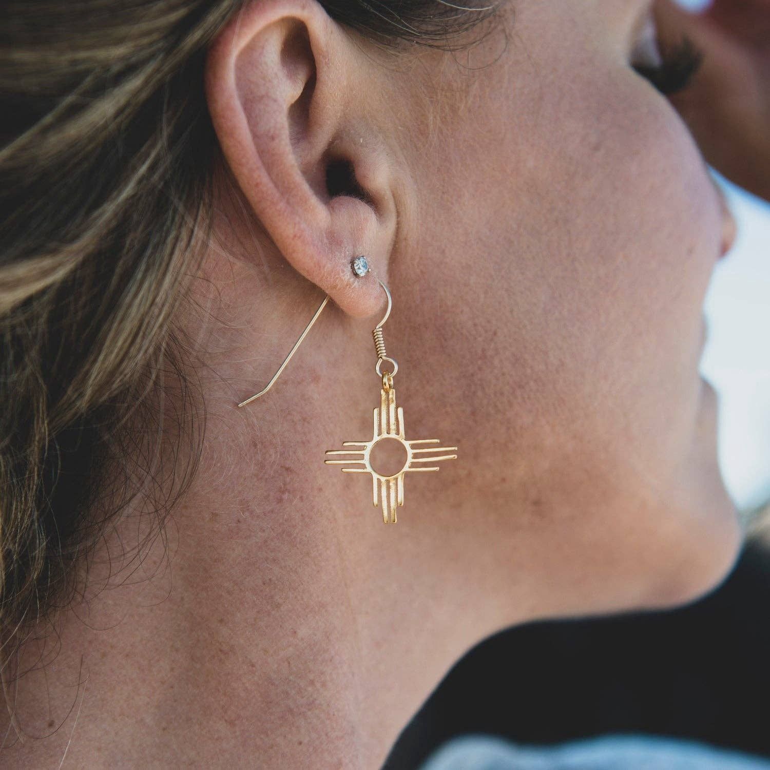Enchantment: Gold Zia Dangle Earrings