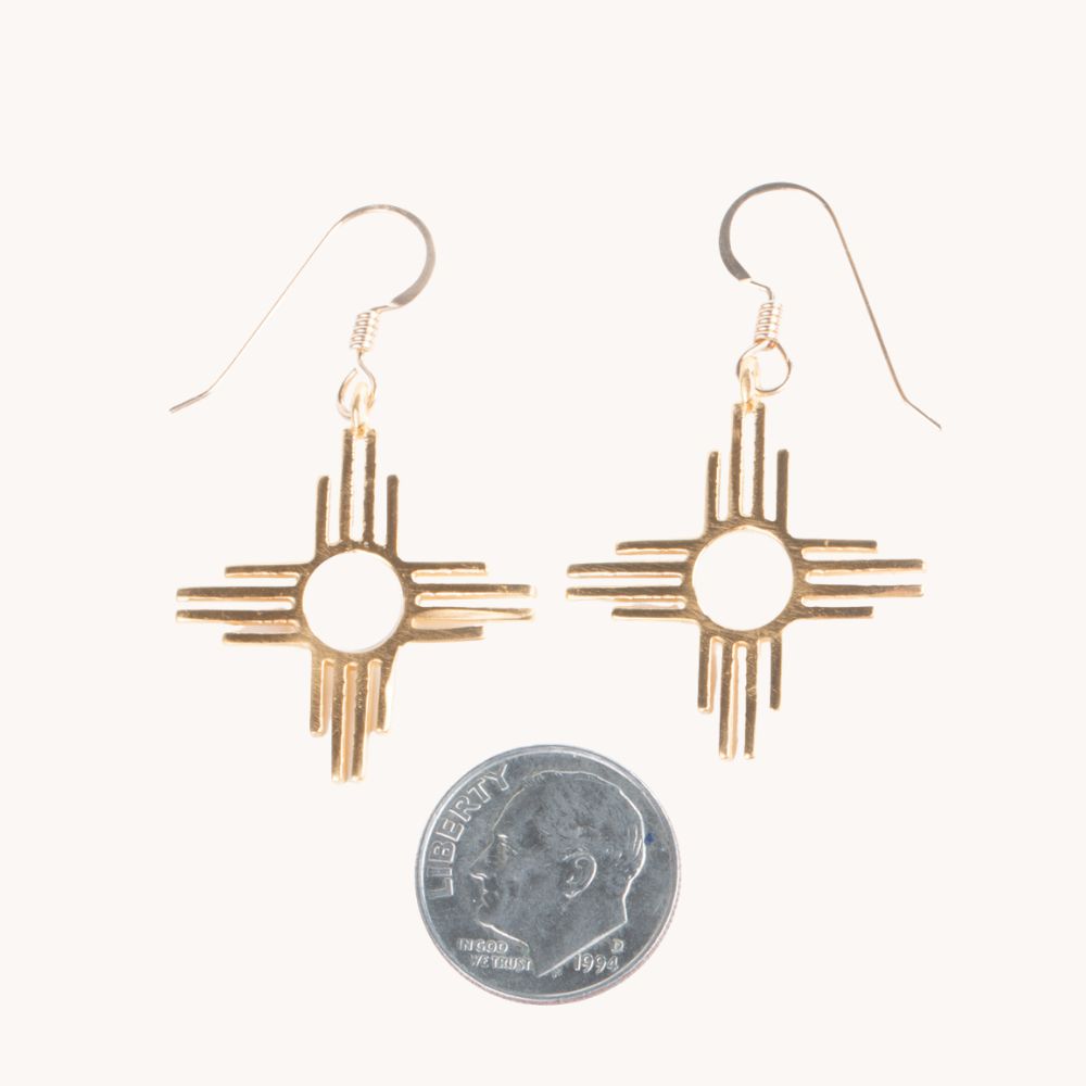 Enchantment: Gold Zia Dangle Earrings