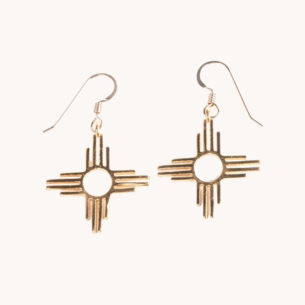 Enchantment: Gold Zia Dangle Earrings