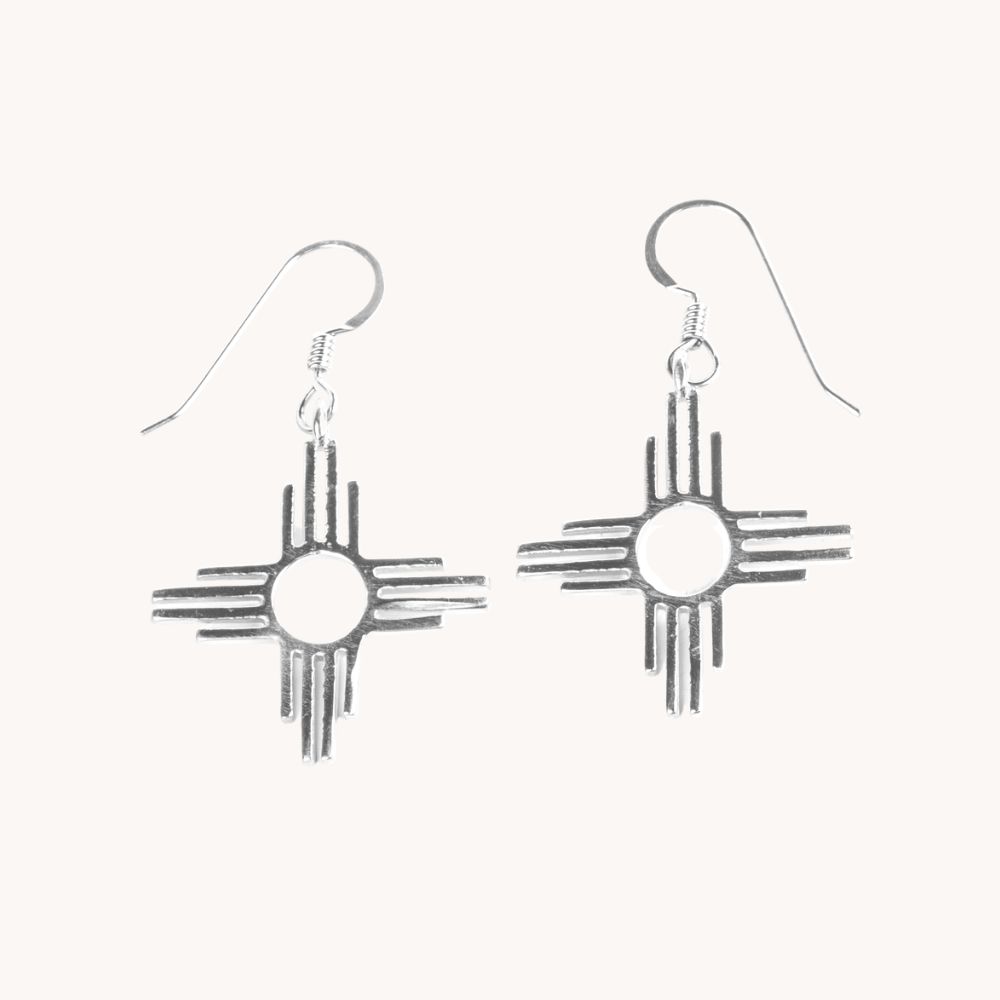 Enchantment: Silver Zia Dangle Earrings