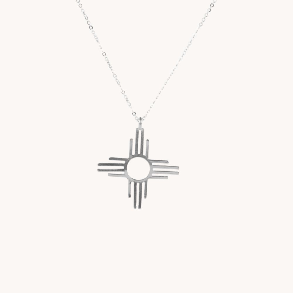 Enchantment: Silver Zia Dangle Pendant