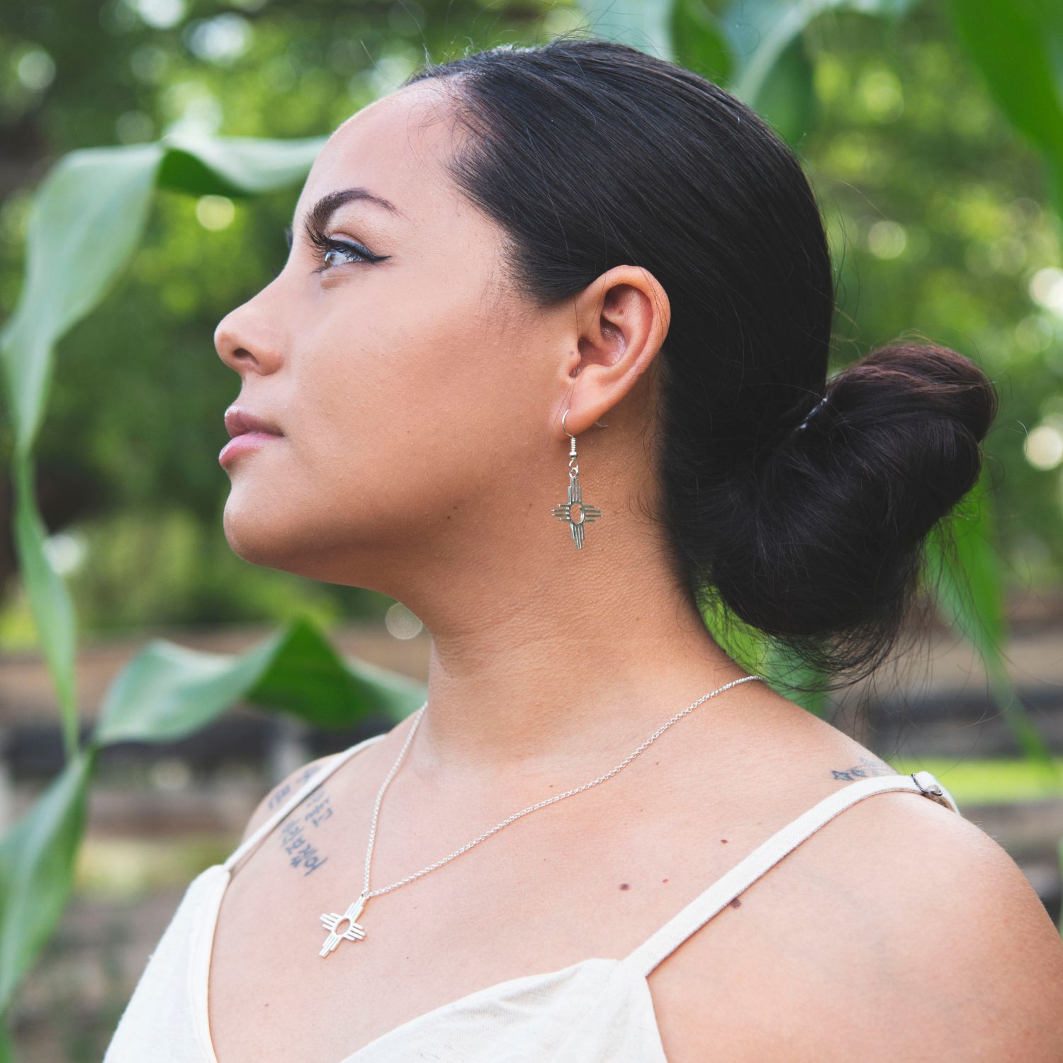 Enchantment: Silver Zia Dangle Pendant