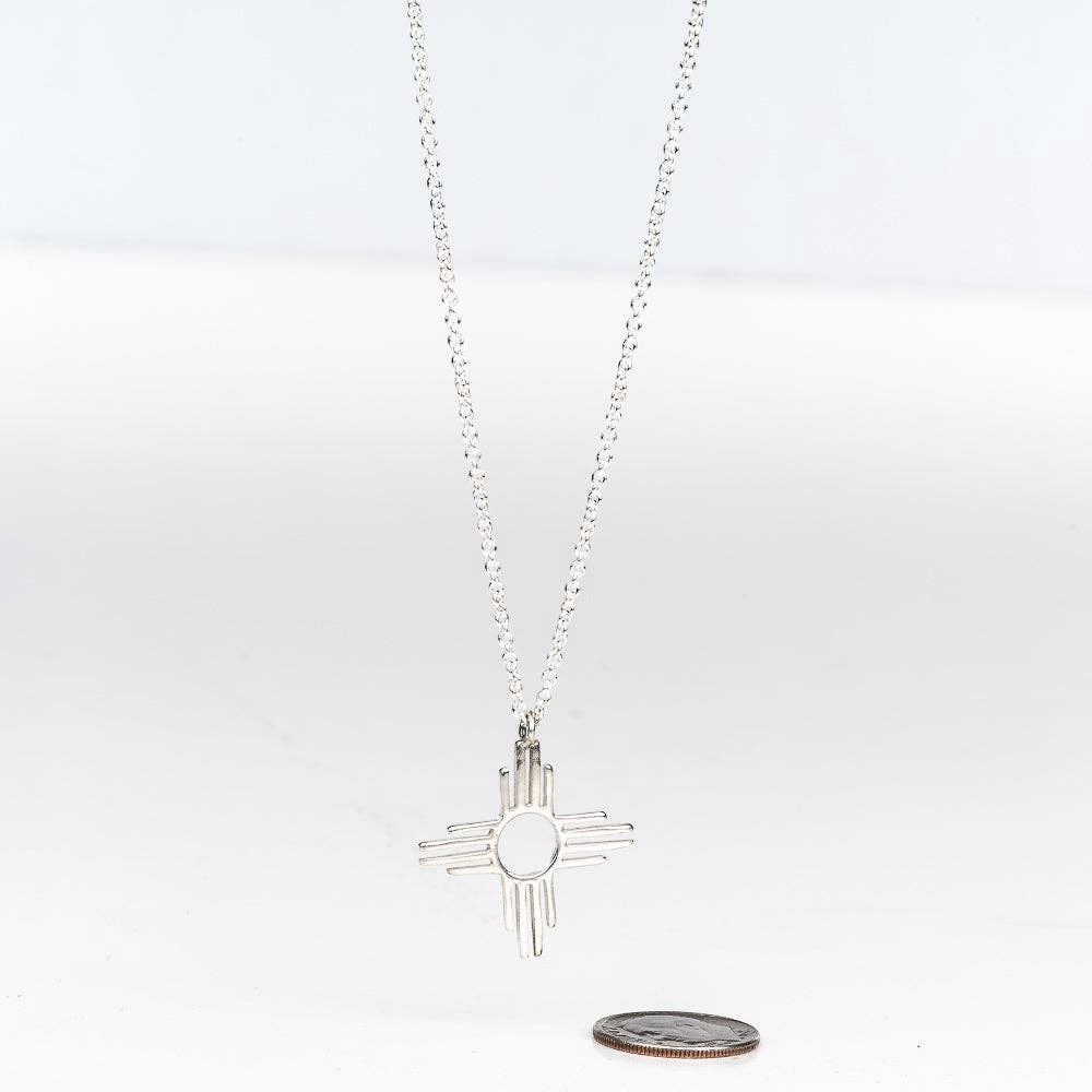 Enchantment: Silver Zia Dangle Pendant