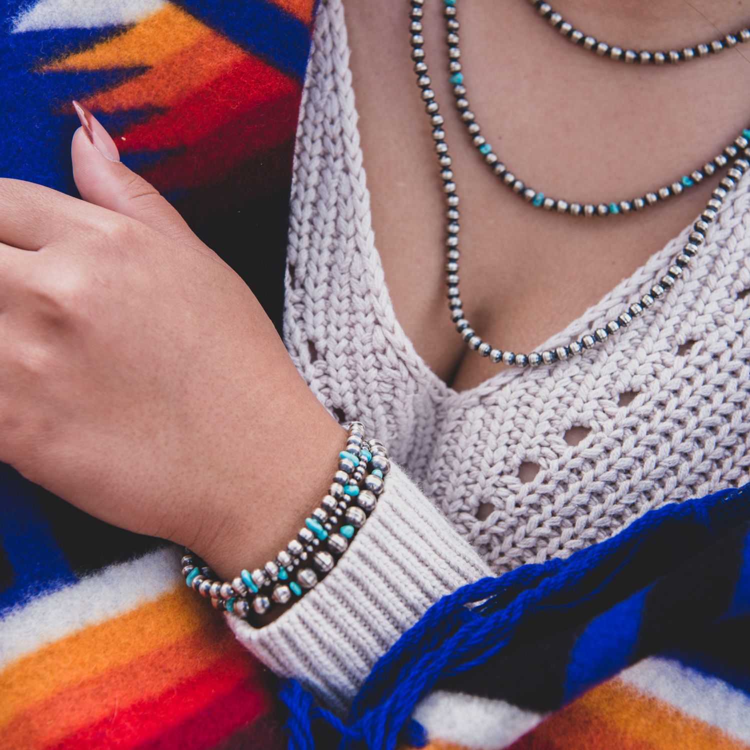 Desert Blossom: Turquoise Petite Pearls Bracelet (3mm)