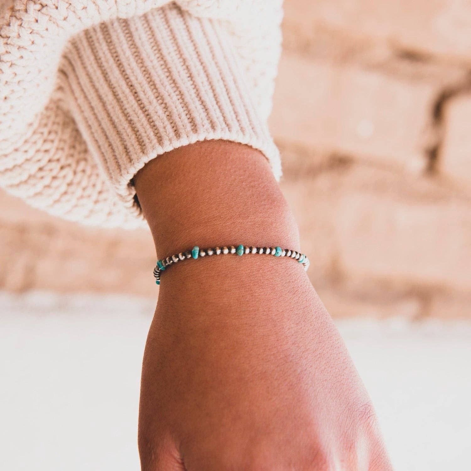 Desert Blossom: Turquoise Petite Pearls Bracelet (3mm)