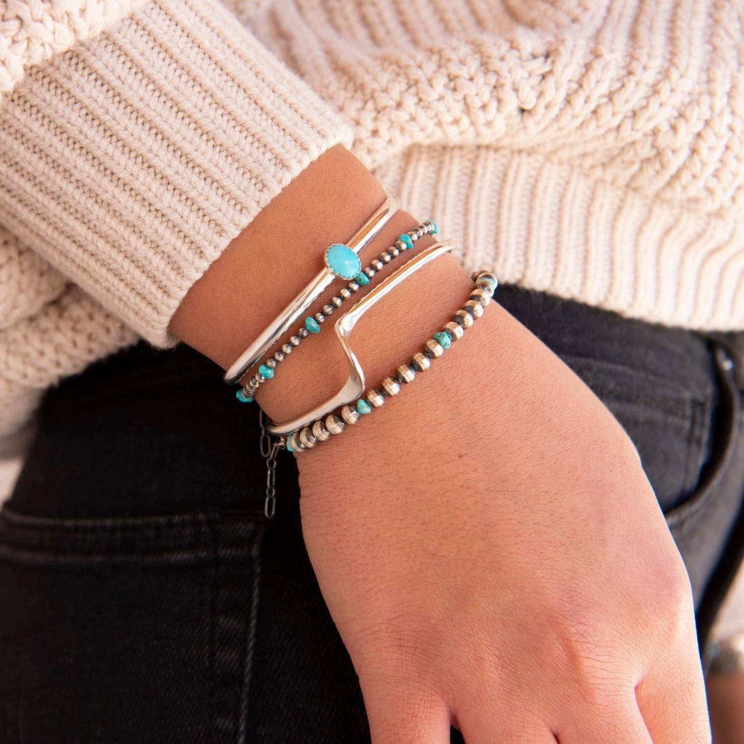 Desert Blossom: Turquoise Petite Pearls Bracelet (3mm)