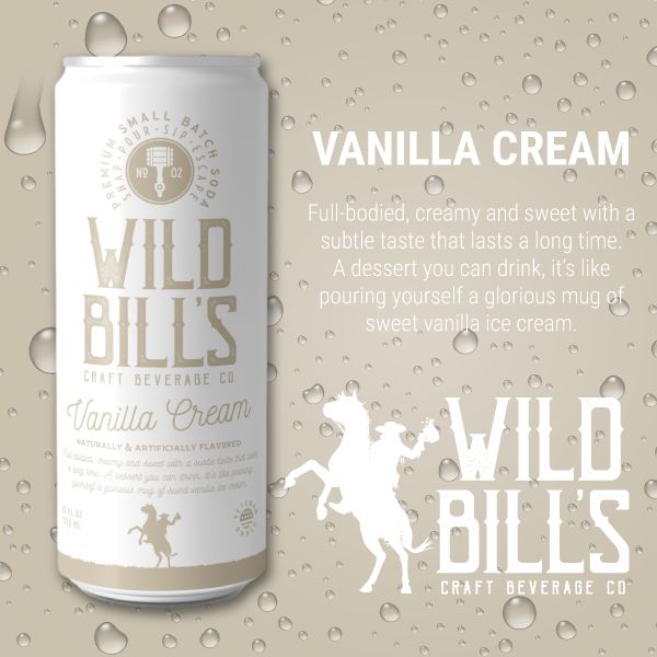 Vanilla Cream - Premium Cane Sugar Soda, 12-Pack, Cans
