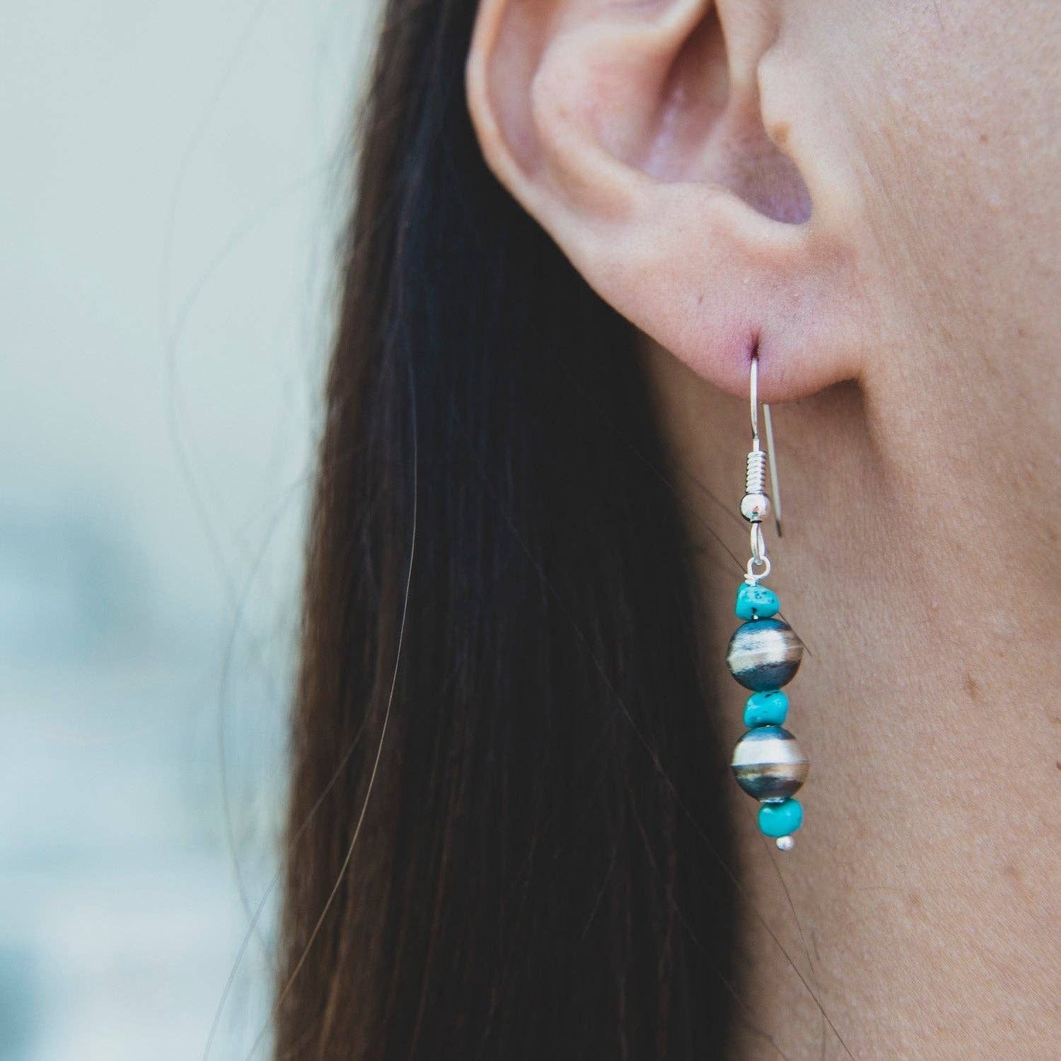 Desert Blossom: Turquoise Flower Bud Earrings