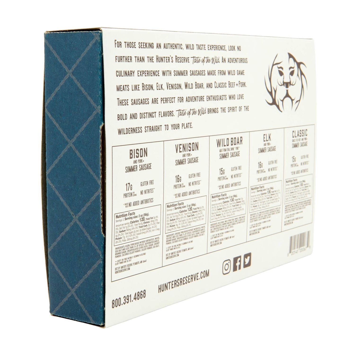 Taste of the Wild Holiday Gift Box- Five 4oz Summer Sausages
