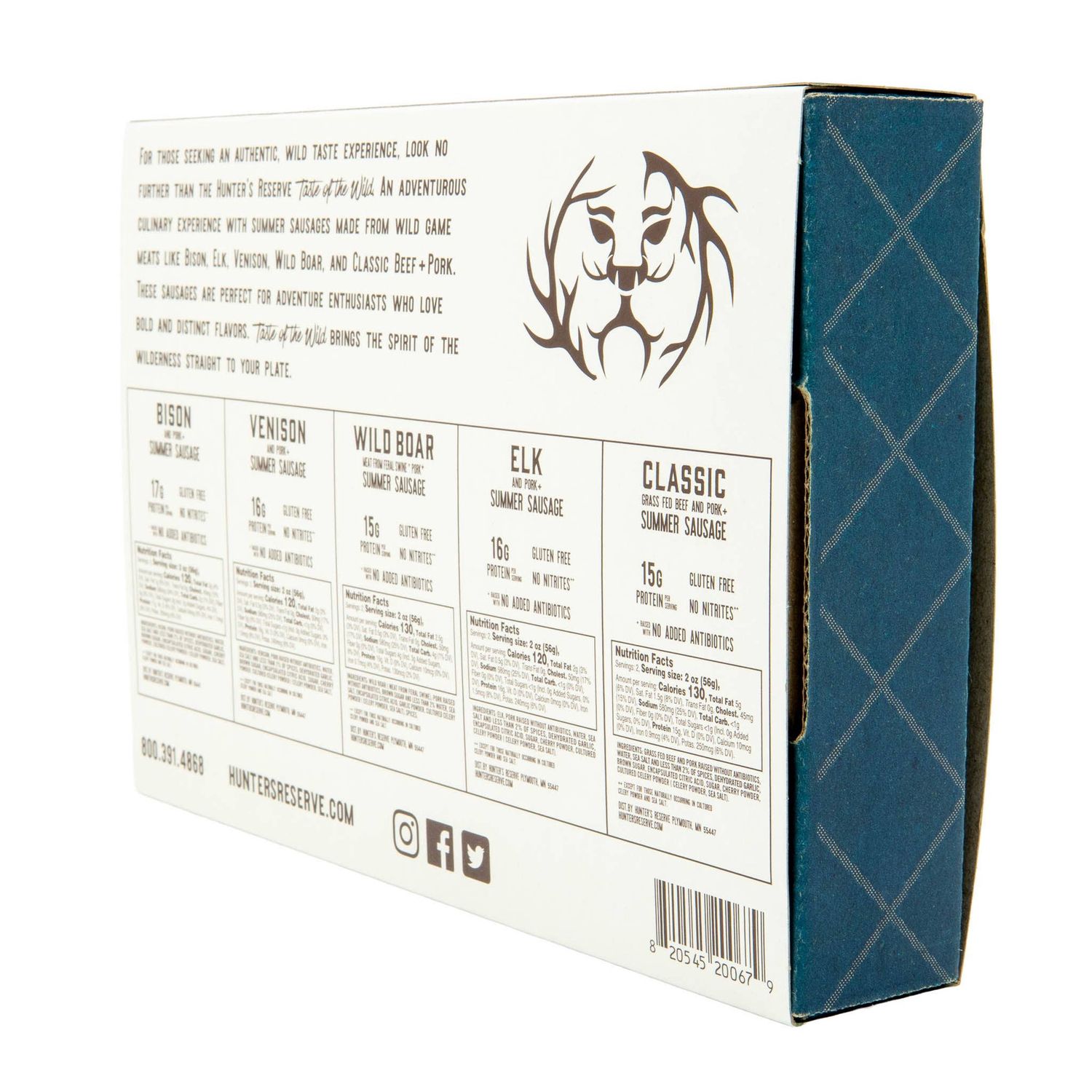 Taste of the Wild Holiday Gift Box- Five 4oz Summer Sausages