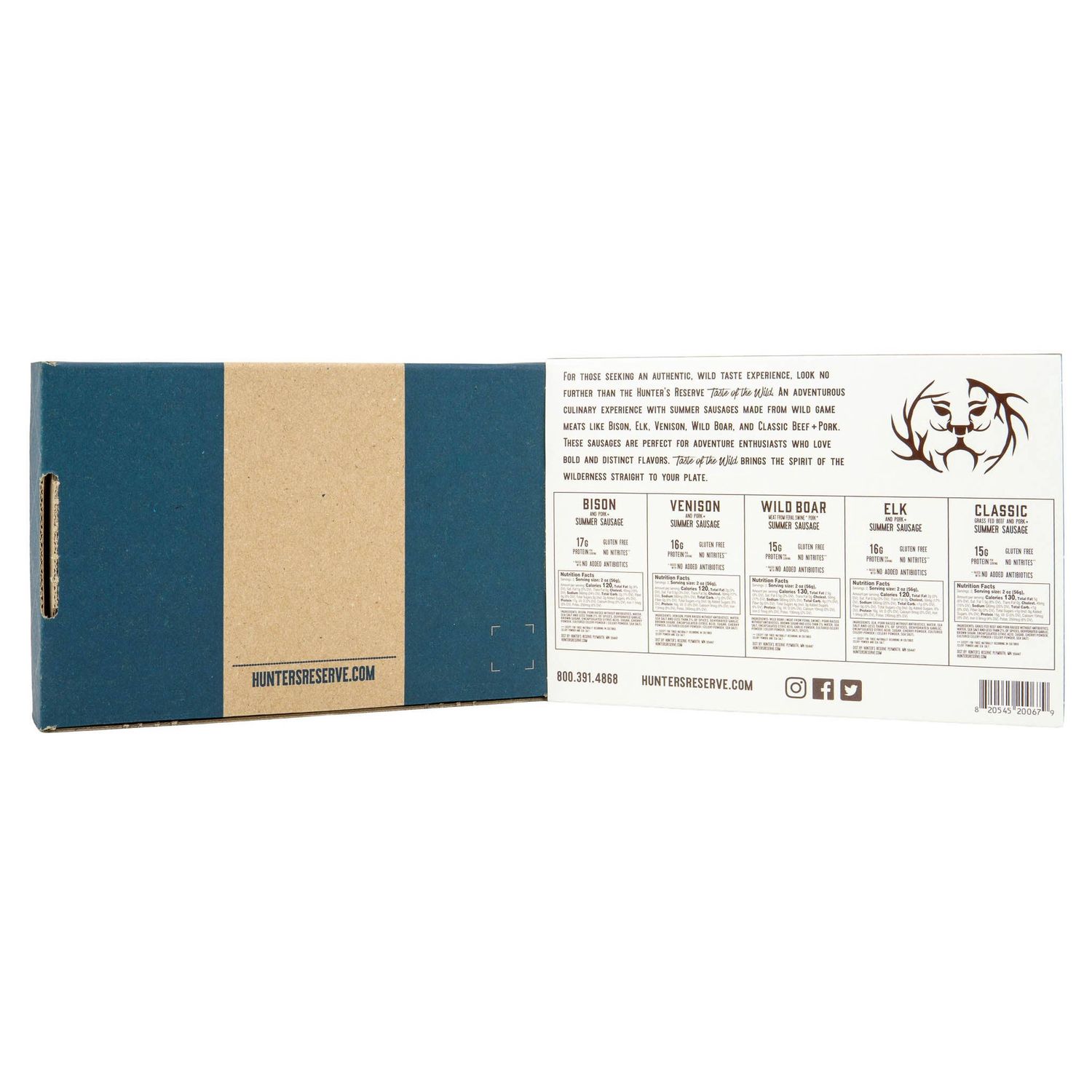 Taste of the Wild Holiday Gift Box- Five 4oz Summer Sausages