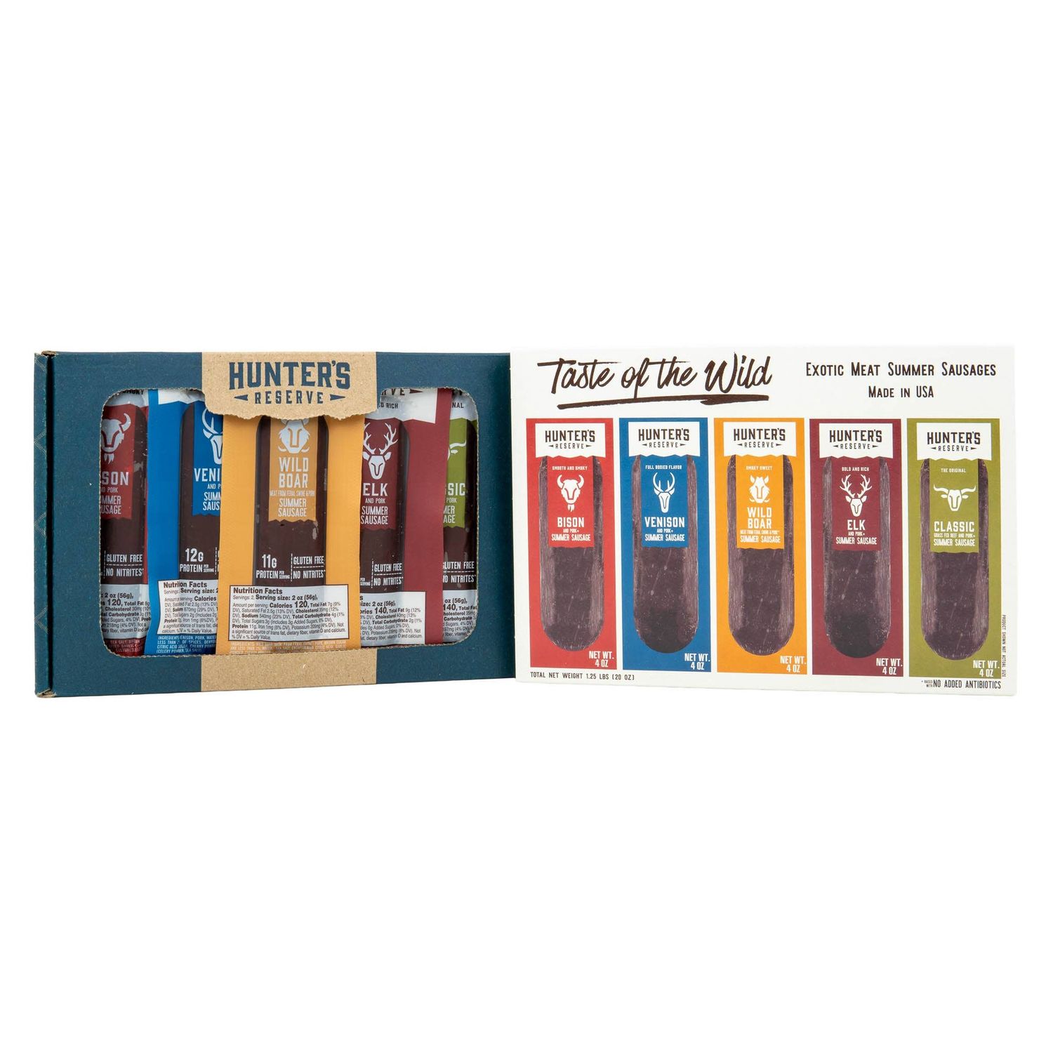 Taste of the Wild Holiday Gift Box- Five 4oz Summer Sausages