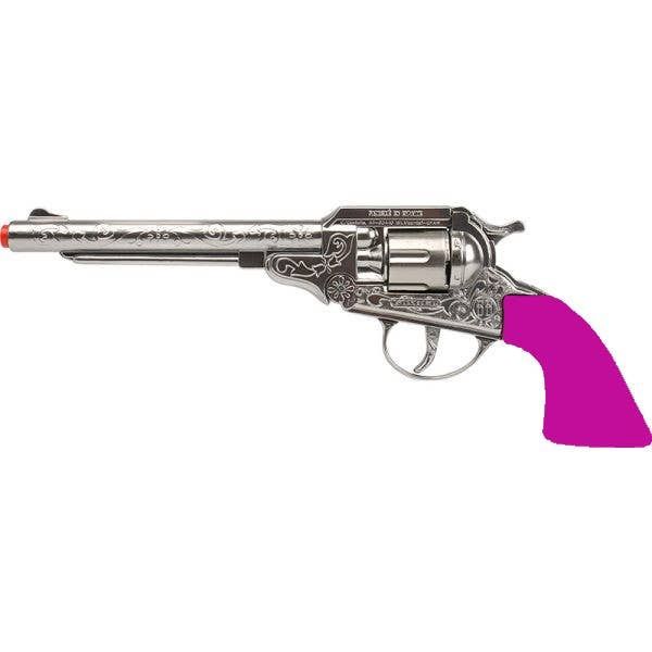 Cowgirl Pink Revolver 8 Shot Diecast Cap Gun &amp; Holster Set