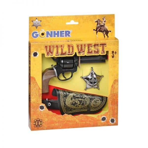Wild West 4pc Cap Gun, Holster, Belt &amp; Star Badge Playset