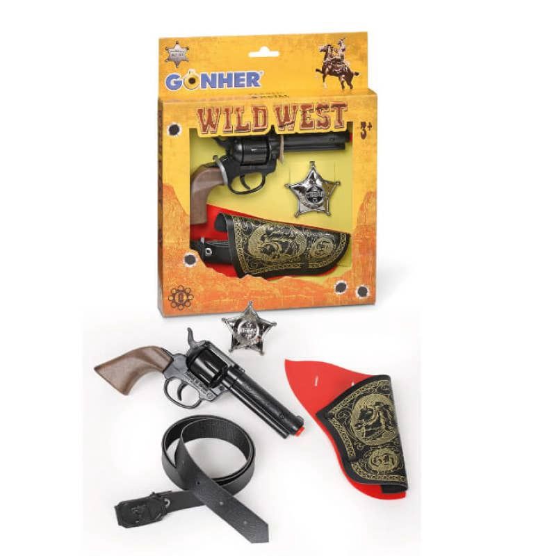 Wild West 4pc Cap Gun, Holster, Belt &amp; Star Badge Playset
