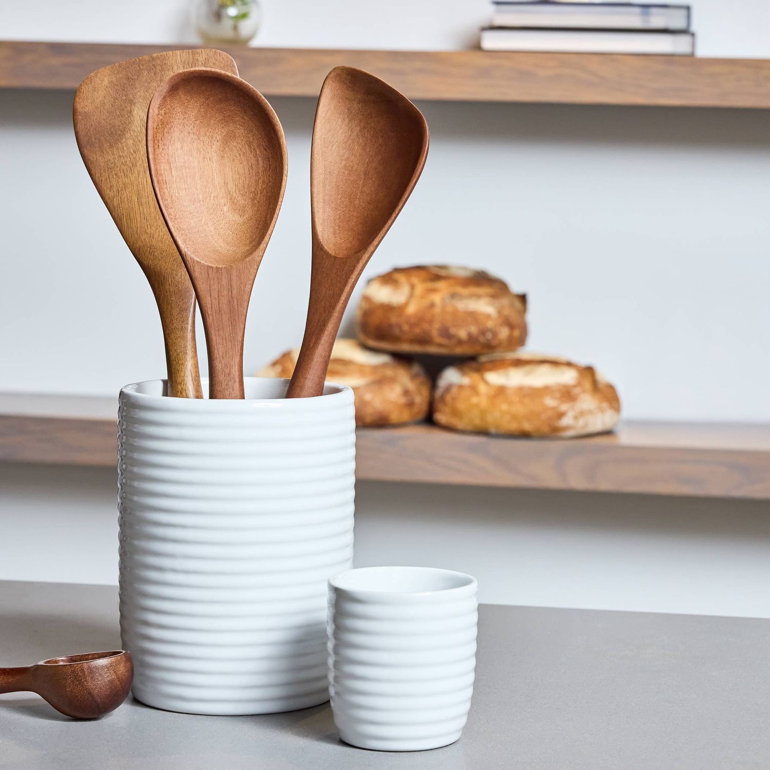 Breaking Bread Wood Utensils w/Canister