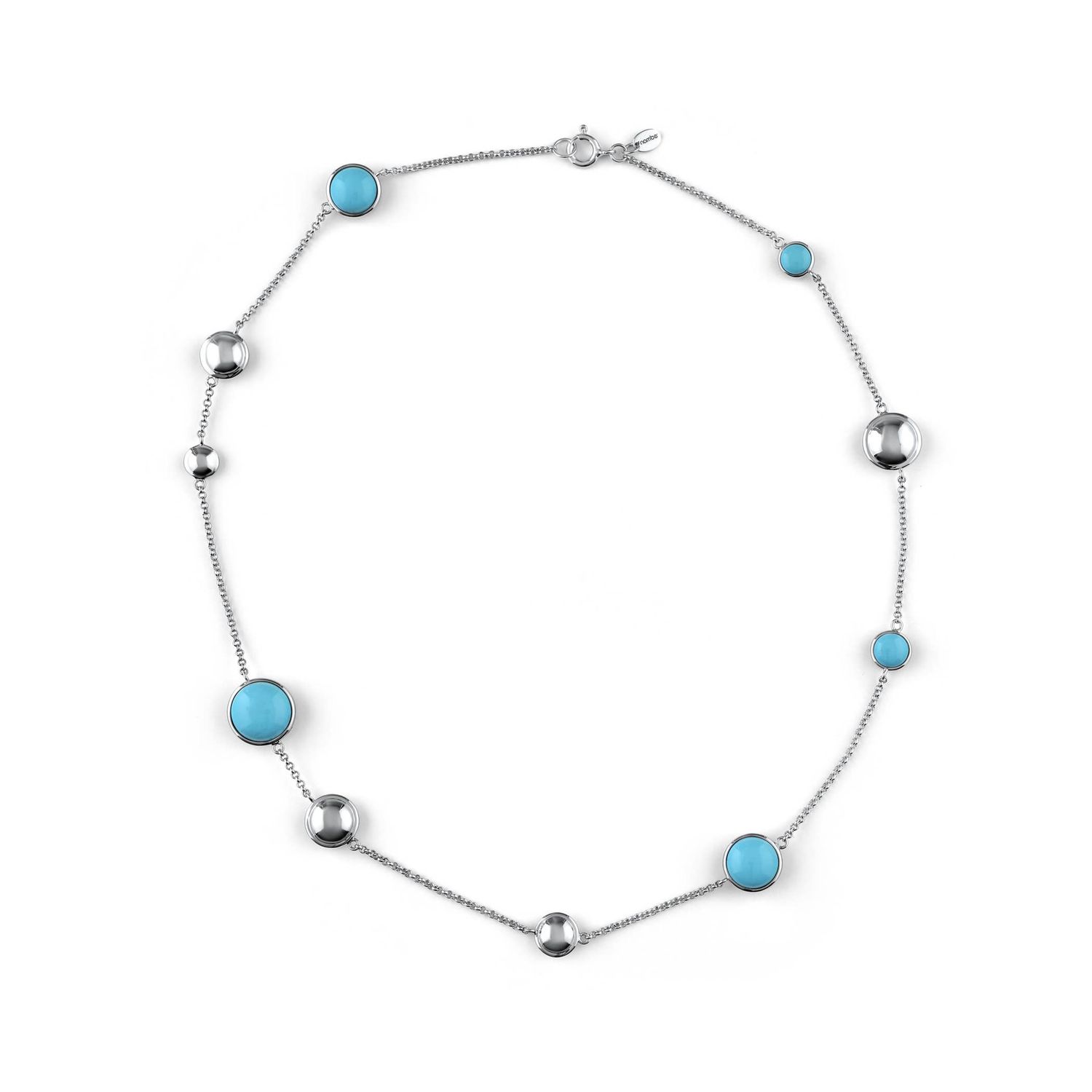 Marina-Pebble Silver Station Necklace